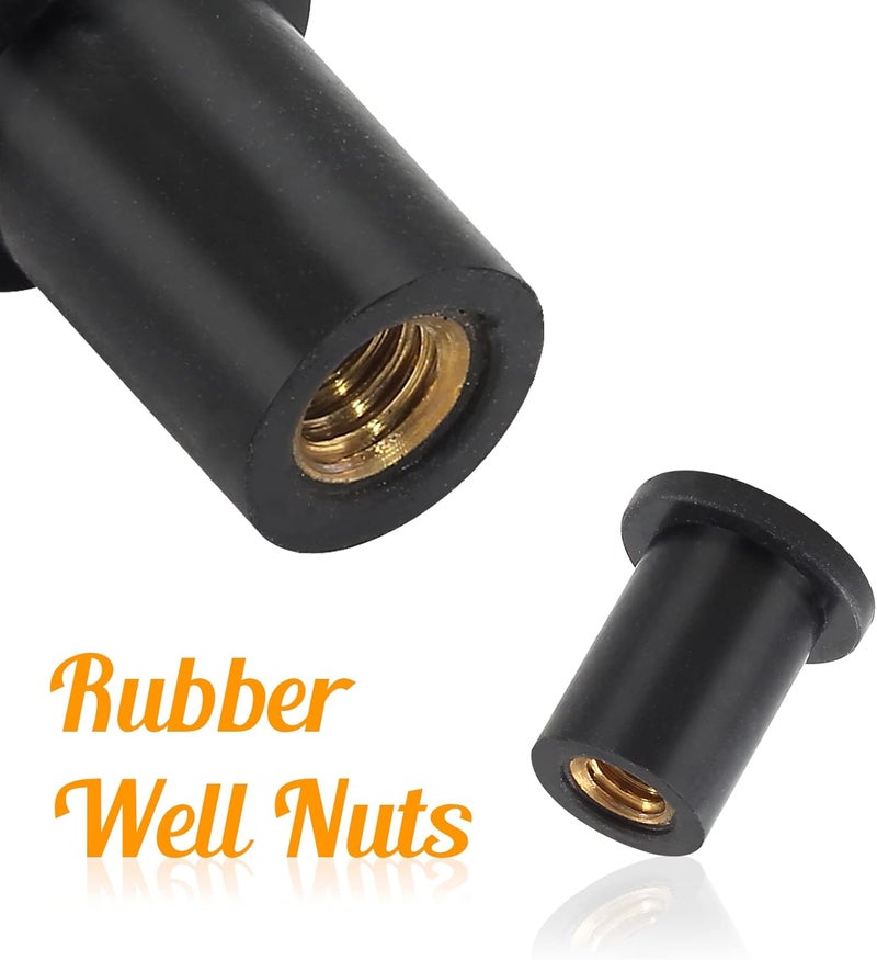 Moicstiy 12Pcs M4 Rubber Well Nuts Neoprene Expansion Brass Nuts Fairing Universal Motorcycle Fasteners for Canoe, Boat, Kayak - Image 3
